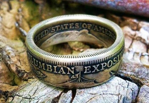 Columbian Exposition Half Dollar Coin Ring