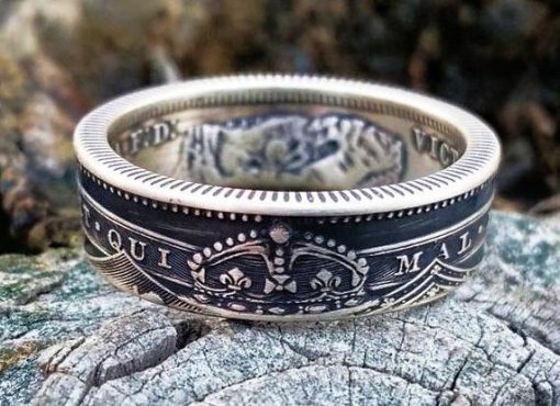 Victoria Sterling Silver British Shilling Coin Ring