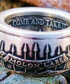 Molon Labe 999 Fine Silver Coin Ring