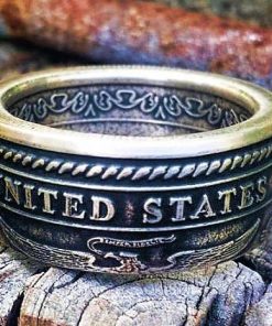 Semper Fidelis U.S. Marine Corps Silver Coin Ring