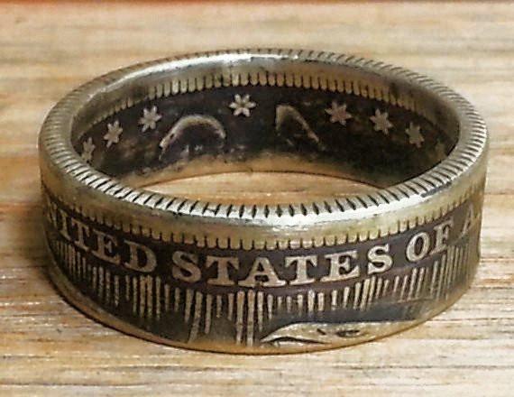 1853 Seated Liberty Quarter Dollar Coin Ring