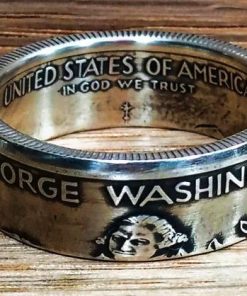 1982 Silver Washington Half Dollar Coin Ring